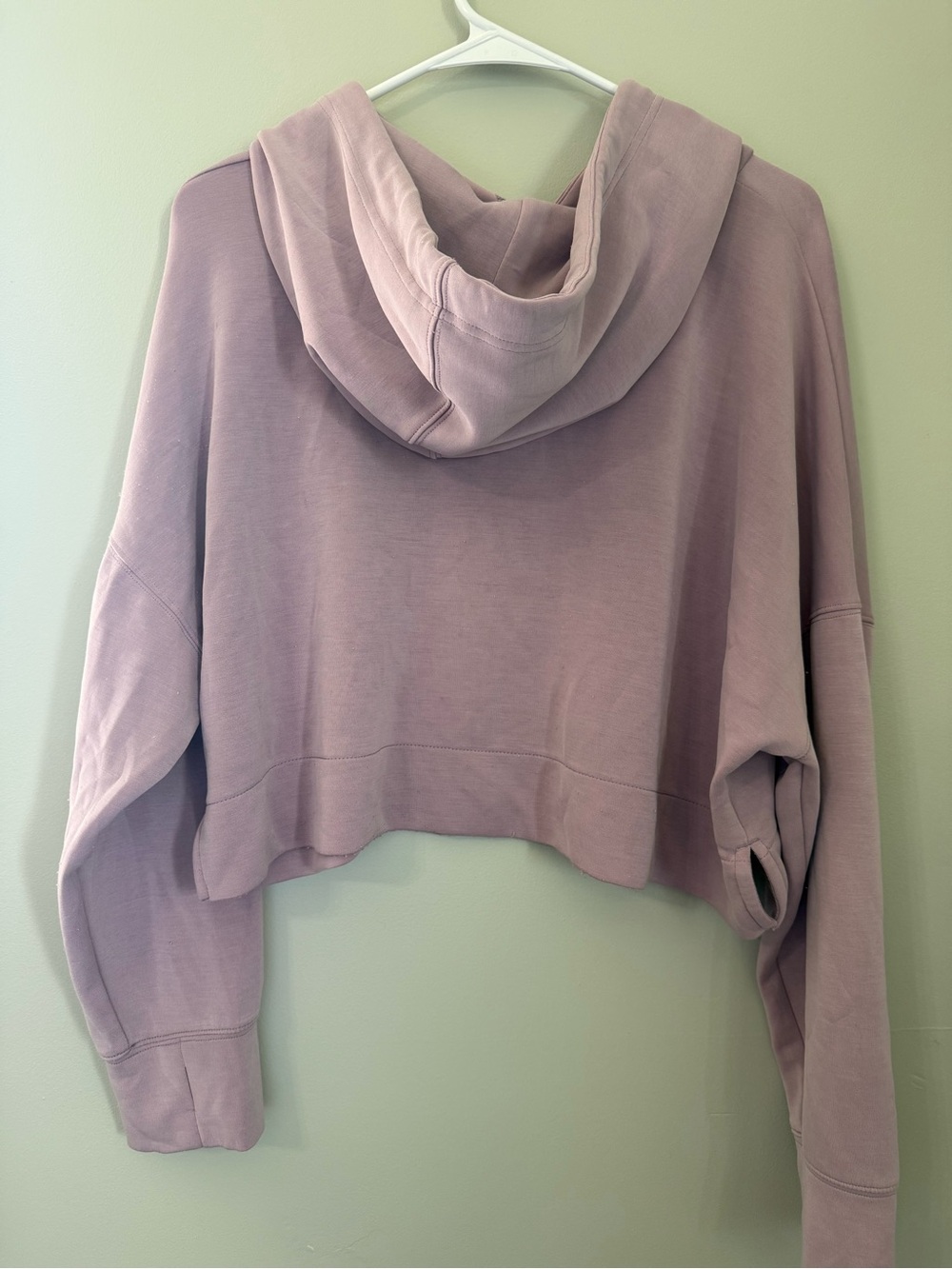 Cropped Hooded Sweatshirt - Dusty Lavender - Picture 6 of 6
